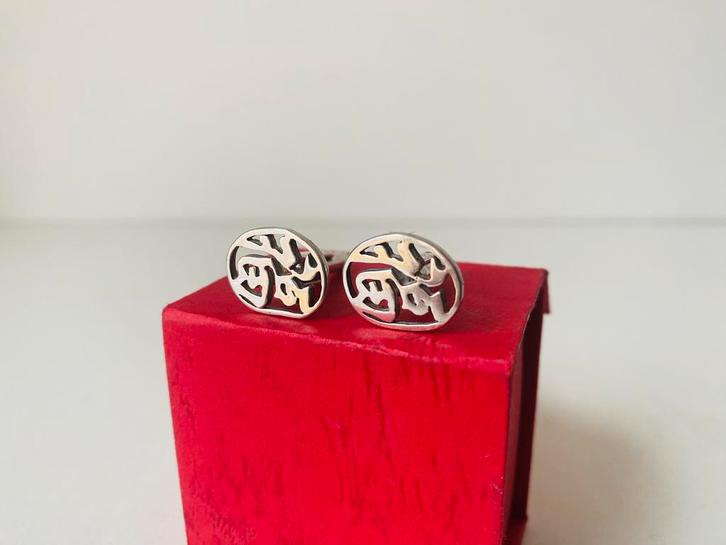 Vintage zilveren manchetknopen, Antiek en Kunst, Antiek | Goud en Zilver, Zilver, Ophalen of Verzenden