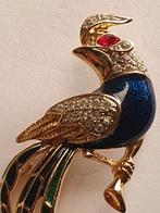 Vintage broche paradijsvogel, Sieraden, Tassen en Uiterlijk, Broches, Ophalen of Verzenden, Gebruikt, Overige materialen