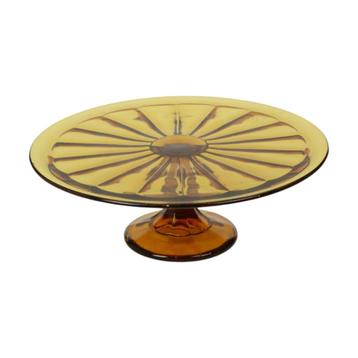 Amberkleurige Art Deco Taartplateau Gebak Schaal Scailmont beschikbaar voor biedingen