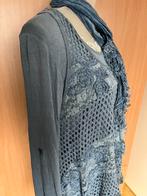Twee delige tuniek met sjaal maat 46(v), Kleding | Dames, Blouses en Tunieken, Made in Italy, Blauw, Maat 46/48 (XL) of groter