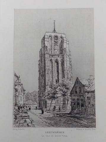 Heliogravure uit 1882 van sint Vitus te Leeuwarden beschikbaar voor biedingen