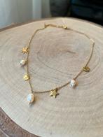 Handmade rvs charm bedels ketting met echte parels, Sieraden, Tassen en Uiterlijk, Kettingen, Overige materialen, Verstelbaar
