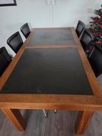 eiken eethoek, 6 stoelen en salontafel, Huis en Inrichting, Ophalen, Gebruikt, 50 tot 100 cm, 150 tot 200 cm