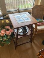 Bijzettafel met 18e eeuws delfts tegels 45x45x75 cm, Huis en Inrichting, Tafels | Bijzettafels, Ophalen, Minder dan 55 cm, Gebruikt