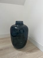 Blauwe glazen vaas te koop!, Ophalen, Blauw, Minder dan 50 cm, Glas