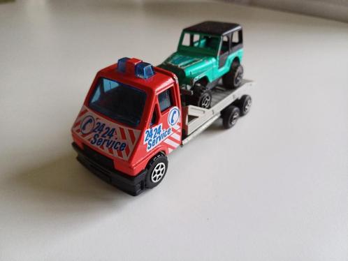 Majorette master T35 Renault 1984 24/24 service met jeep 4x4, Hobby en Vrije tijd, Modelauto's | Overige schalen, Gebruikt, Auto