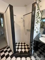 Gratis:Natuursteen, doucheset, designradiator en glazen deur, Doe-het-zelf en Verbouw, Sanitair, Ophalen, Gebruikt, Glas, Douche