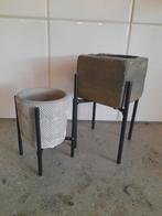 Bloempotjes mini met metalen frame, Ophalen, Steen, Overige kleuren, Zo goed als nieuw