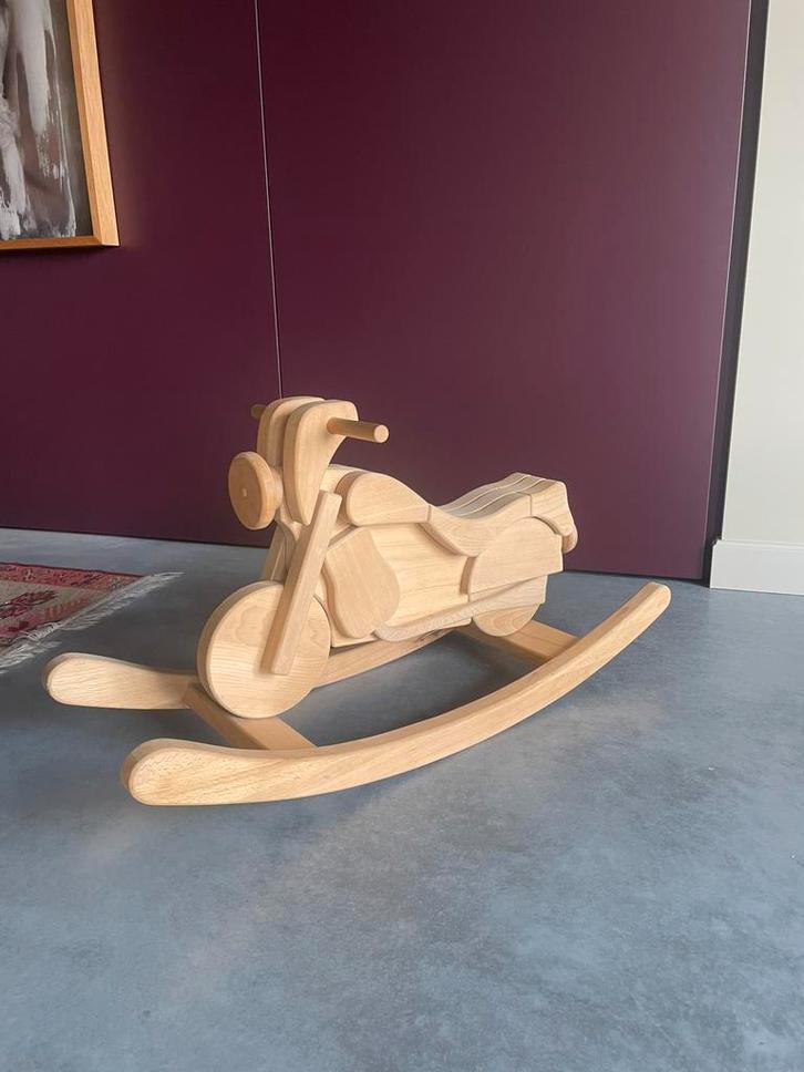 Handgemaakt massief houten hobbelpaard Harley motor, Kinderen en Baby's, Speelgoed | Hobbelfiguren, Nieuw, Ophalen