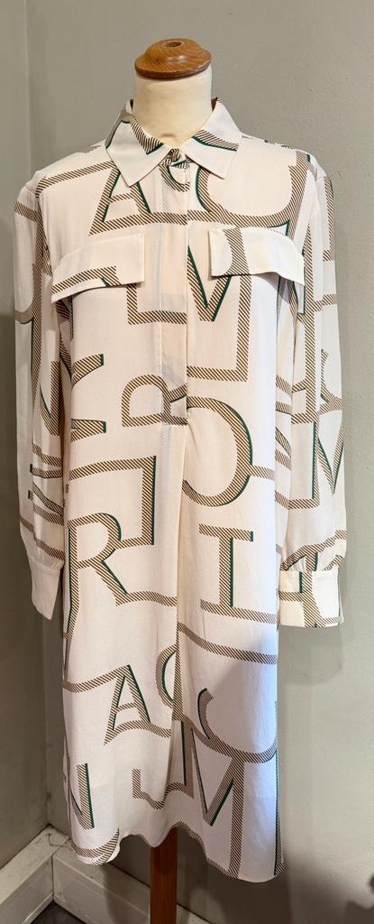 Prachtige jurk van MARCCAIN (36-38), Kleding | Dames, Jurken, Zo goed als nieuw, Maat 36 (S), Beige, Onder de knie, Ophalen of Verzenden