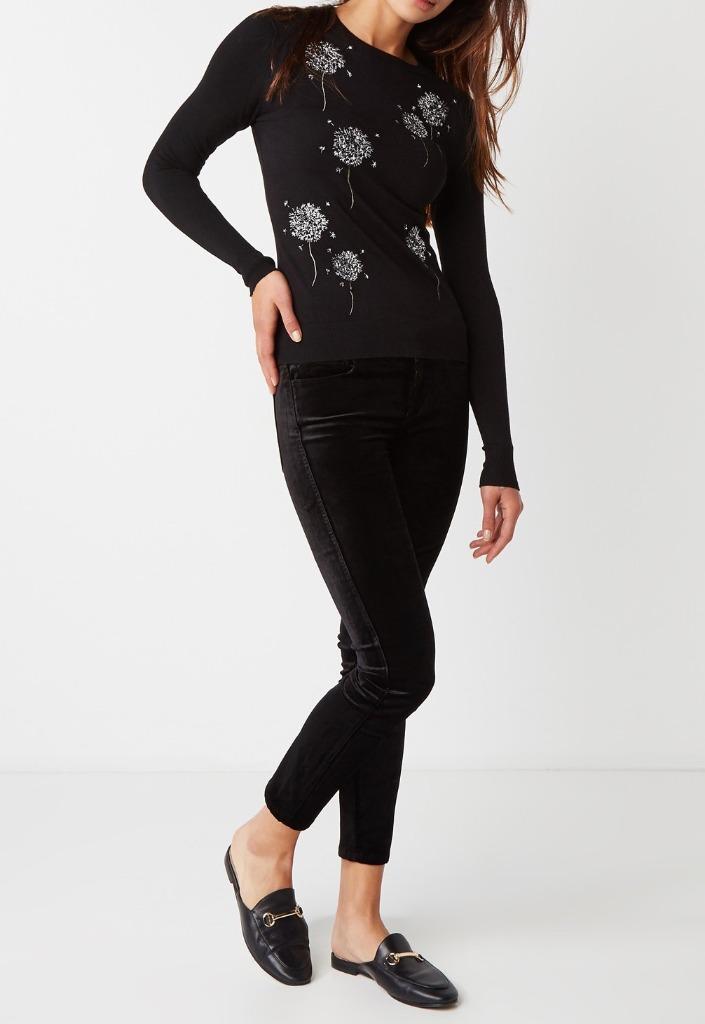 Warehouse zwarte trui Dandelion pullover geboorduurd maat 40, Kleding | Dames, Truien en Vesten, Nieuw, Maat 38/40 (M), Zwart