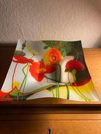 Glazen schaal met klaprozen, Ophalen of Verzenden