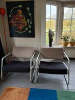 2 mooie design fauteuils 'flex chair', met een flexibele rug, Ophalen, Gebruikt, 75 tot 100 cm, 50 tot 75 cm