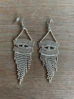 Leuke vintage glitter oorbellen zilverkleurige, Overige materialen, Ophalen of Verzenden, Zo goed als nieuw, Zilver