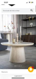 Echte travertine salon tafel beige, Minder dan 50 cm, Nieuw, Rond, Ophalen of Verzenden