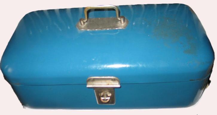 Sleetse emaille antieke broodtrommel frans blauwe kleur, Antiek en Kunst, Antiek | Emaille, Ophalen