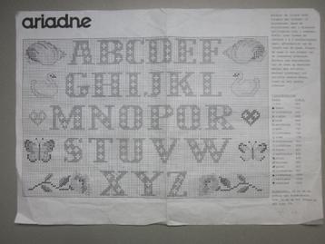 Origineel borduur telpatroon Ariadne letters van het alfabet beschikbaar voor biedingen
