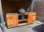 BBQ tafel incl. Kamado BBQ | Buitenkeuken | Douglas hout, Tuin en Terras, Buitenkeukens, Ophalen, Gebruikt, Houtskool, Vrijstaand