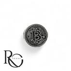 Zilveren Bitcoin Ring – 925 zilver., 19 tot 20, Heer, Ophalen of Verzenden, Zo goed als nieuw