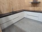 Mooie hoekkeuken met graniet en kastenwand, Wit, Hoekkeuken, Graniet of Steen, Ophalen of Verzenden