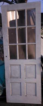 Houten deur met glas, Doe-het-zelf en Verbouw, Deuren en Horren, Ophalen, Gebruikt, Minder dan 80 cm, Binnendeur