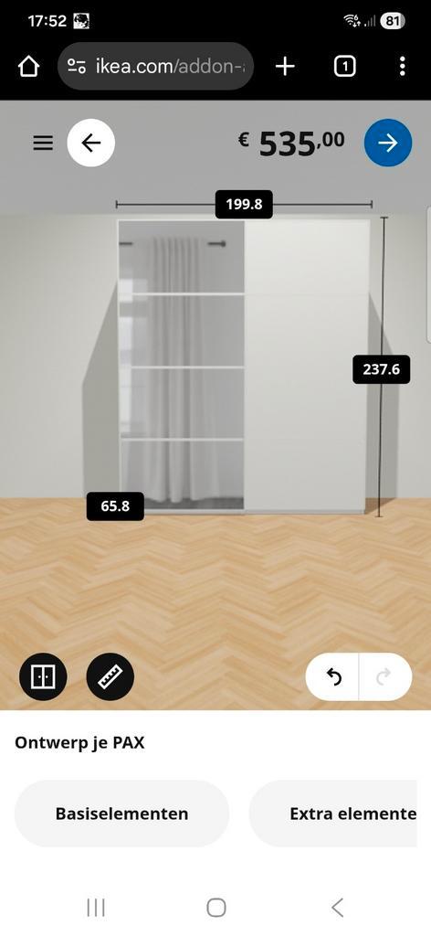 Ikea pax kledingkast met schuifdeuren., Huis en Inrichting, Kasten | Kledingkasten, Gebruikt, 200 cm of meer, 200 cm of meer, 50 tot 75 cm