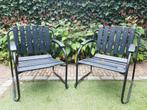GRATIS 2 vintage tuinstoelen met kussens, Ophalen, Gebruikt, Hout