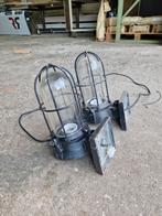 Brocante Industriële Wandlampen, Ophalen, Gebruikt, Glas