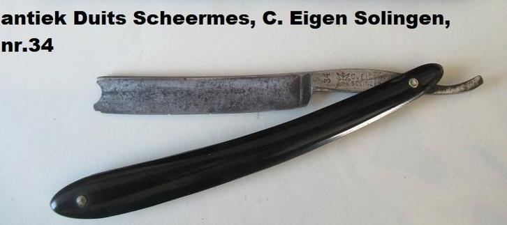 antiek Duits Scheermes, C, Eigen Solingen, nr. 34, Verzamelen, Overige Verzamelen, Gebruikt, Ophalen of Verzenden