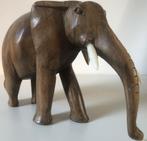 OLIFANT - HOUTEN BEELD - 16 CM HOOG - 23 CM LANG, Antiek en Kunst, Kunst | Beelden en Houtsnijwerken, Ophalen of Verzenden