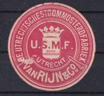D54) oud vignet USMF Utrecht, Postzegels en Munten, Postzegels | Nederland, Ophalen of Verzenden, T/m 1940, Postfris