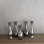 5 zilverkleurige vaasjes zilver kleur vazen vaasje, Ophalen of Verzenden, Zo goed als nieuw, Overige kleuren, Aardewerk of Porselein