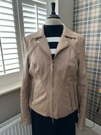 Studio Ar - Leren jasje - mt 40 - Beige - Goudkleurig ritsen, Maat 38/40 (M), Beige, Studioar, Ophalen of Verzenden