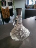 Vintage parfumfles, glazen helder geribbeld, Ophalen of Verzenden