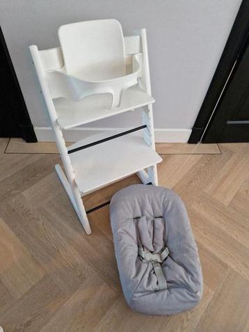 Witte stokke tripp trapp / trip trap + bsbyset en newborn  beschikbaar voor biedingen