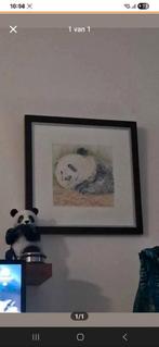 Panda schilderij in lijst, Ophalen, Zo goed als nieuw, Hout, 75 cm of meer