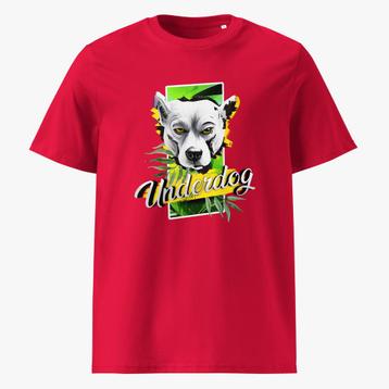 Underdog Unisex Biologisch Katoenen T-Shirt Rood beschikbaar voor biedingen