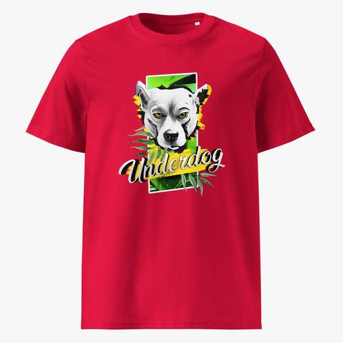 Underdog Unisex Biologisch Katoenen T-Shirt Rood, Kleding | Heren, T-shirts, Nieuw, Overige maten, Rood, Verzenden