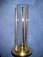 Windlicht van glas en messing, Overige materialen, Ophalen of Verzenden, Zo goed als nieuw, Kandelaar