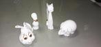 Vijf Grappige beeldjes. Wit/goud., Antiek en Kunst, Curiosa en Brocante, Ophalen of Verzenden