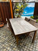 Teakhouten tuinset, Tuin en Terras, Tuinsets en Loungesets, Ophalen, 4 zitplaatsen, Gebruikt, Teakhout