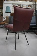 2 x eetkamerstoel Sanne Jess Design metaal leer donkerbruin, Ophalen, Twee, Bruin, Zo goed als nieuw