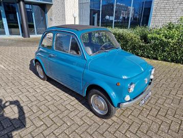 Lichtblauwe Fiat 500 L van 1970 beschikbaar voor biedingen