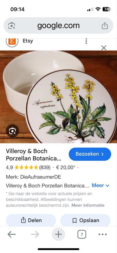 Villeroy & Boch Botanica Porseleinen Doosje Agrimonia Eupato, Antiek en Kunst, Antiek | Porselein, Ophalen of Verzenden