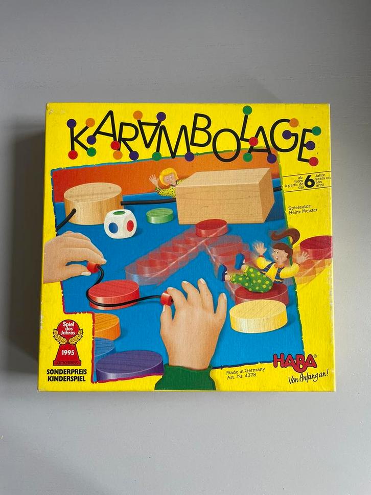 Karambolage - HABA, Hobby en Vrije tijd, Gezelschapsspellen | Bordspellen, Gebruikt, Een of twee spelers, Drie of vier spelers