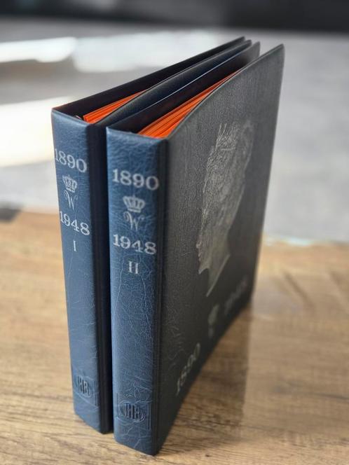 Nederland. 2 HB albums van koningin Wilhelmina. 1890/1948., Postzegels en Munten, Munten | Nederland, Koningin Wilhelmina, Ophalen of Verzenden