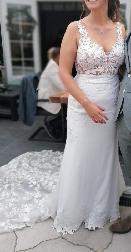 Trouwjurk van Enzoani, Kleding | Dames, Trouwkleding en Trouwaccessoires, Zo goed als nieuw, Trouwjurk, Wit, Ophalen of Verzenden