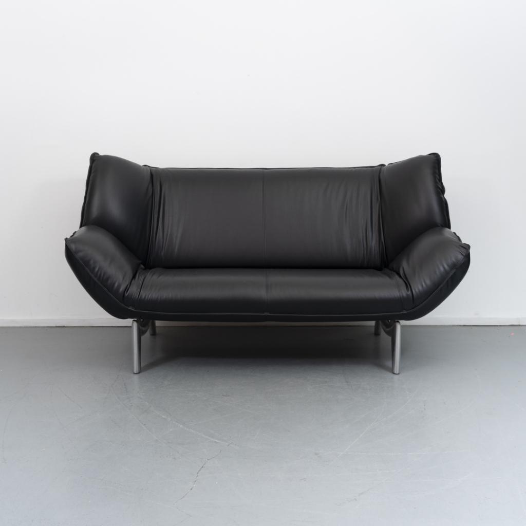 2x Leolux Tango 2 zits bank zwart leder (glad/soepel), Niet ingevuld, Niet ingevuld, Leer, Ophalen of Verzenden