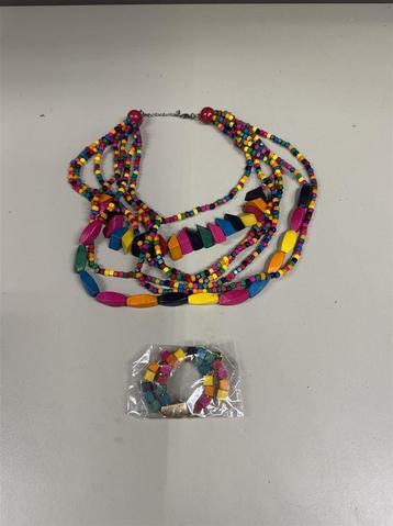 Bohemian Stijl geometrische houten ketting met bijpassende o beschikbaar voor biedingen