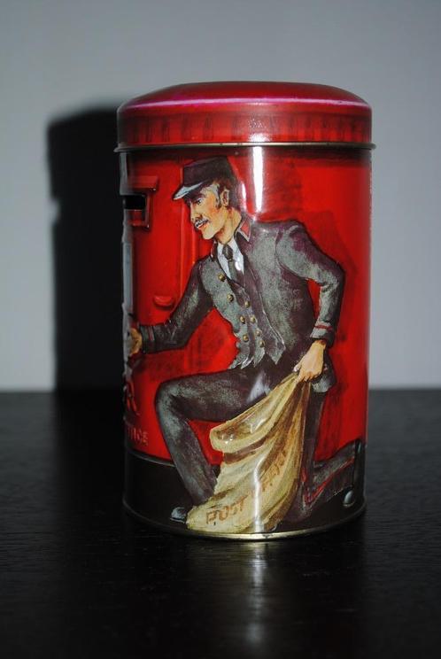 Rond blik van Churchill's 'Post Box' - spaarpot - vintage, Verzamelen, Blikken, Gebruikt, Overige, Overige merken, Ophalen of Verzenden